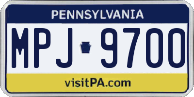 PA license plate MPJ9700