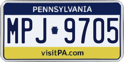 PA license plate MPJ9705