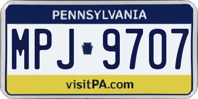 PA license plate MPJ9707