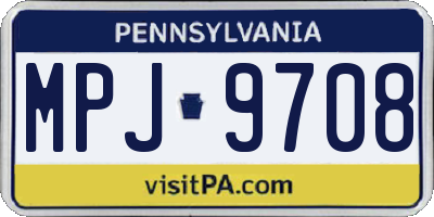 PA license plate MPJ9708