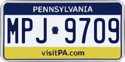 PA license plate MPJ9709