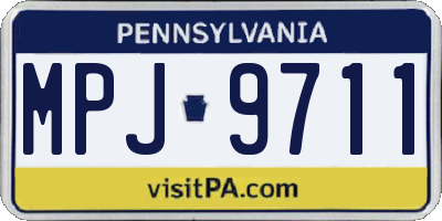 PA license plate MPJ9711