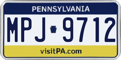 PA license plate MPJ9712