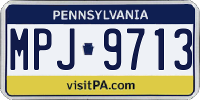 PA license plate MPJ9713