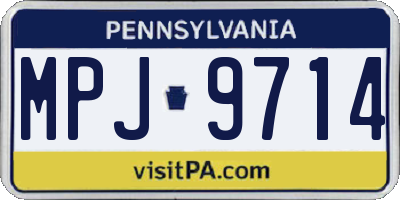 PA license plate MPJ9714