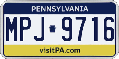 PA license plate MPJ9716