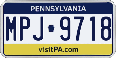 PA license plate MPJ9718
