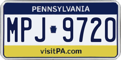 PA license plate MPJ9720