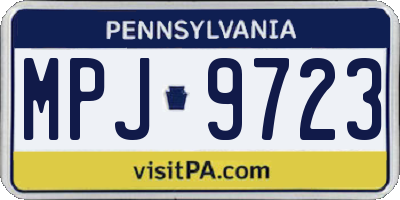PA license plate MPJ9723