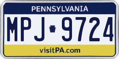 PA license plate MPJ9724