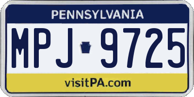 PA license plate MPJ9725