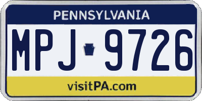 PA license plate MPJ9726