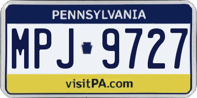 PA license plate MPJ9727