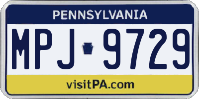 PA license plate MPJ9729