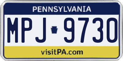 PA license plate MPJ9730