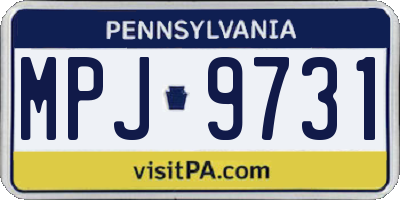 PA license plate MPJ9731
