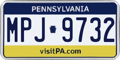 PA license plate MPJ9732