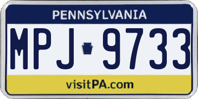 PA license plate MPJ9733