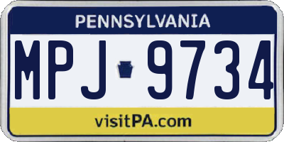 PA license plate MPJ9734