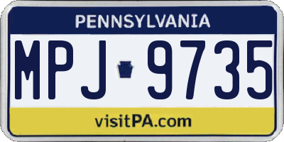 PA license plate MPJ9735