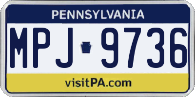 PA license plate MPJ9736