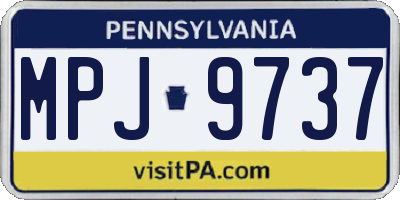 PA license plate MPJ9737