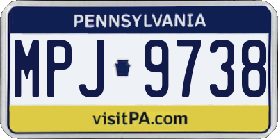 PA license plate MPJ9738