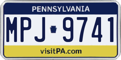PA license plate MPJ9741