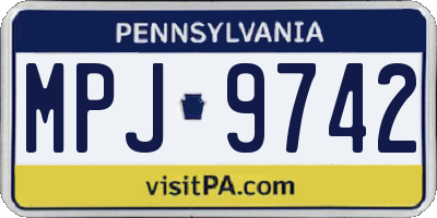PA license plate MPJ9742