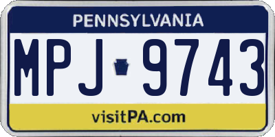 PA license plate MPJ9743