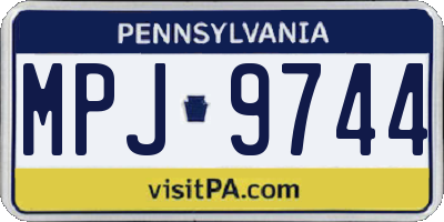 PA license plate MPJ9744