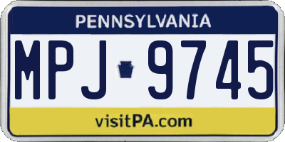 PA license plate MPJ9745