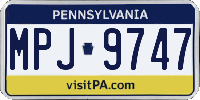 PA license plate MPJ9747