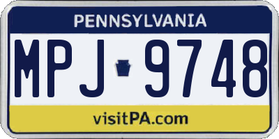 PA license plate MPJ9748