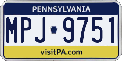 PA license plate MPJ9751