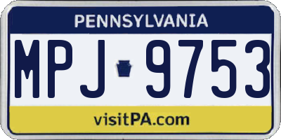PA license plate MPJ9753