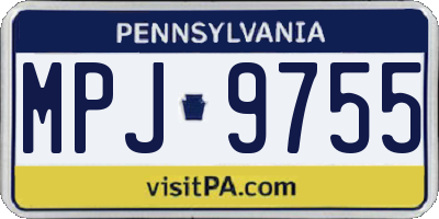 PA license plate MPJ9755