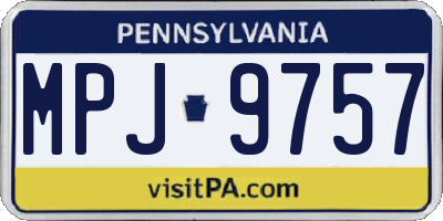 PA license plate MPJ9757