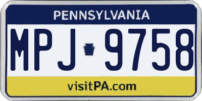 PA license plate MPJ9758