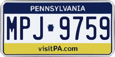 PA license plate MPJ9759