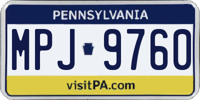 PA license plate MPJ9760