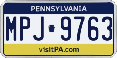 PA license plate MPJ9763
