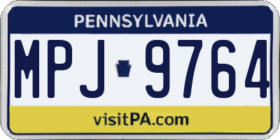 PA license plate MPJ9764
