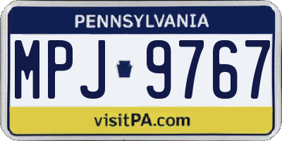 PA license plate MPJ9767