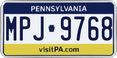 PA license plate MPJ9768