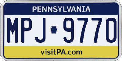 PA license plate MPJ9770