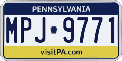 PA license plate MPJ9771