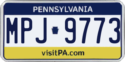 PA license plate MPJ9773