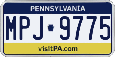 PA license plate MPJ9775