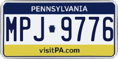 PA license plate MPJ9776